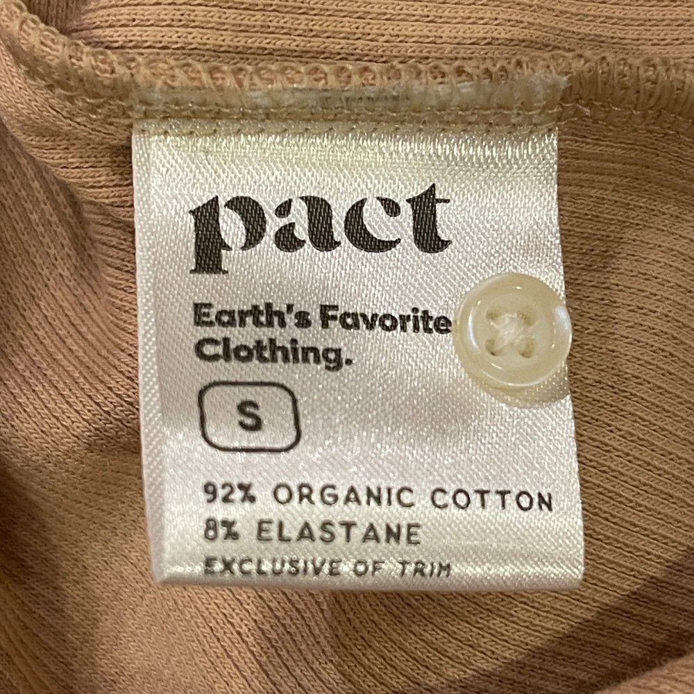 NEW! Pact Sesame Dream Rib Slim Henley Long Sleeve Top Size Small NWT! - Picture 9 of 12
